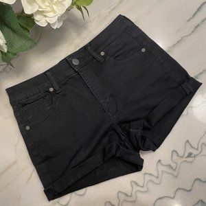 American Eagle | Black Ne(X)T Level High-Waisted Denim Short Short | 10